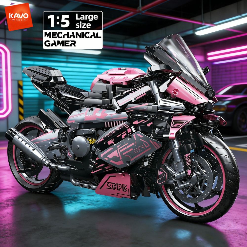 KAVOWORLD 2096PCS Pink Motorcy - огляд і ціна Model Kit In Era