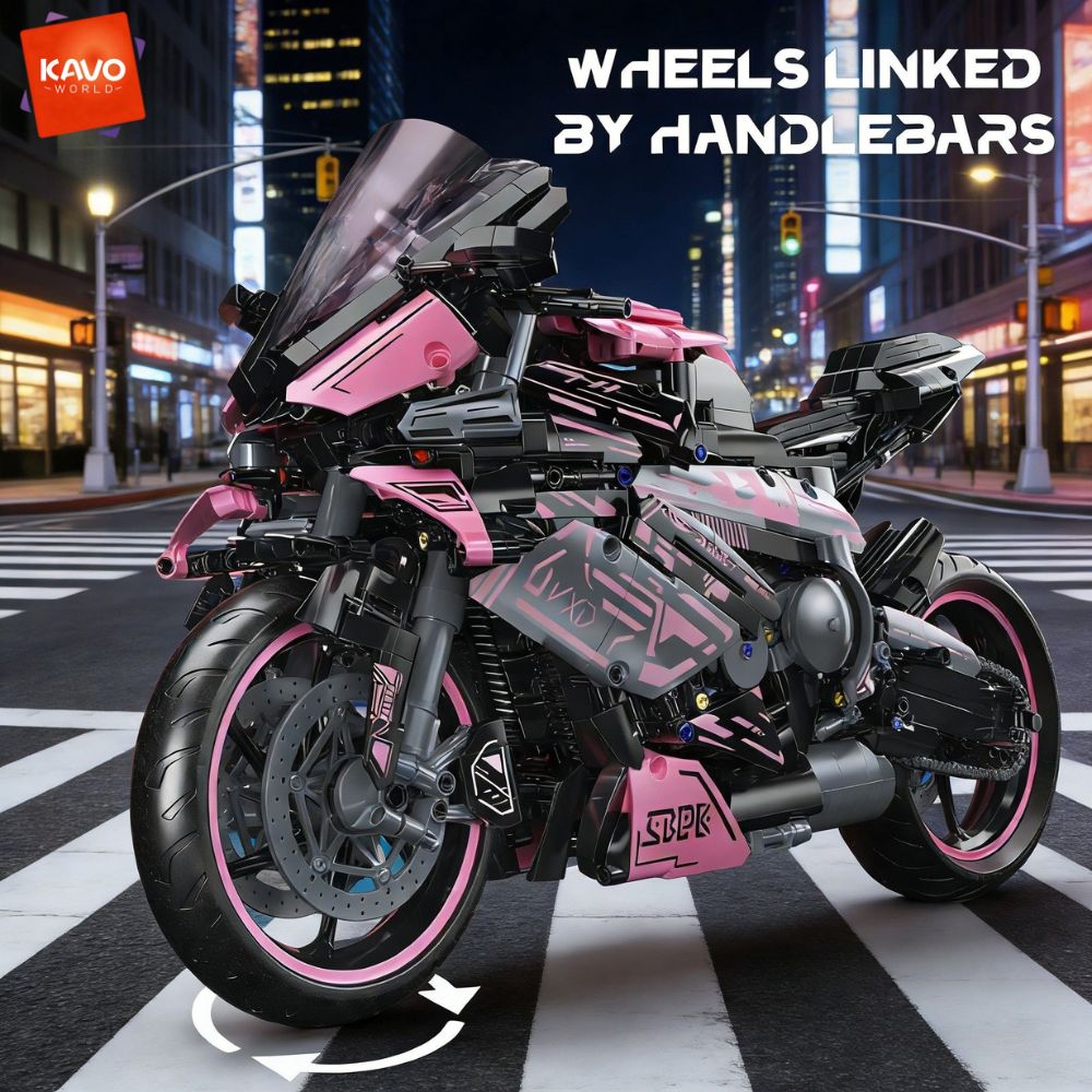KAVOWORLD 2096PCS Pink Motorcy - огляд і ціна Model Kit In Era