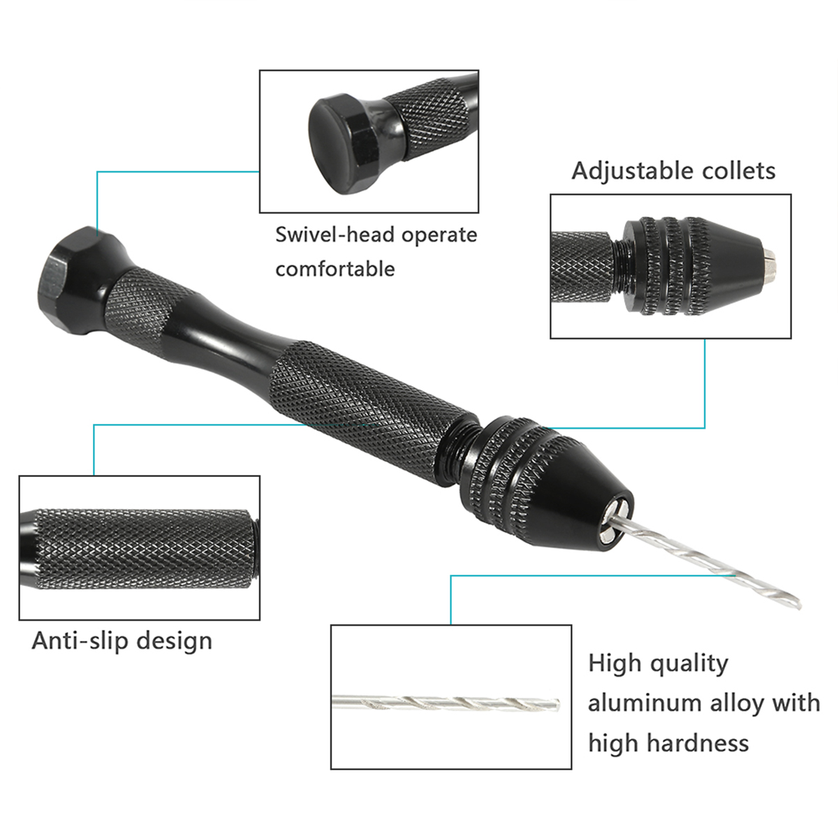 49pcs Twist Hand Drill Bit Set - огляд і ціна Pin Vice Micro